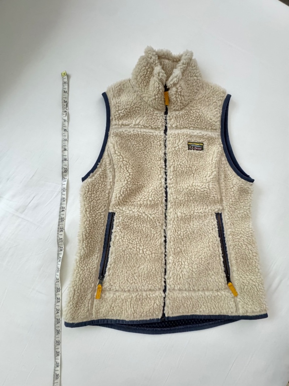 LL Bean Sherpa Vest Cream